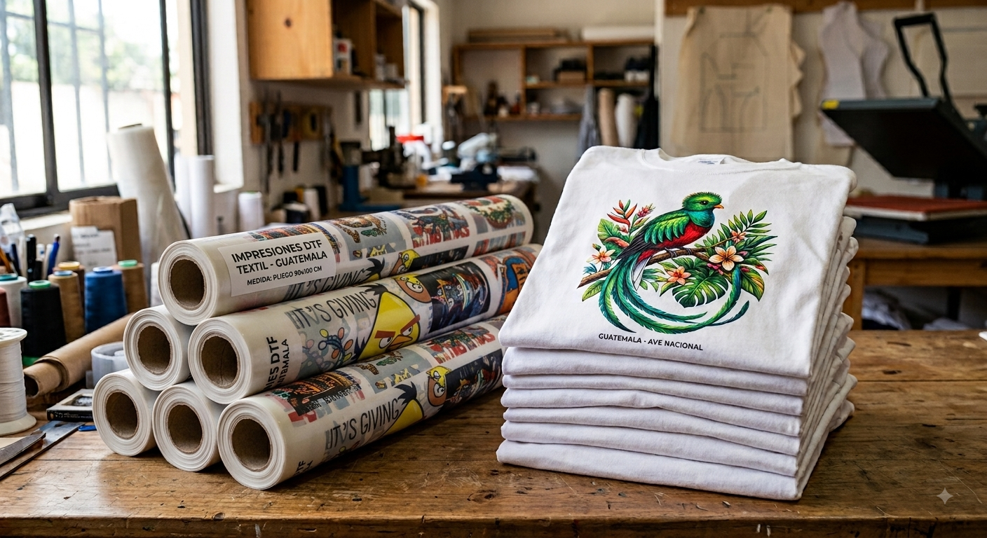 Rollos de impresión DTF textil y playeras personalizadas